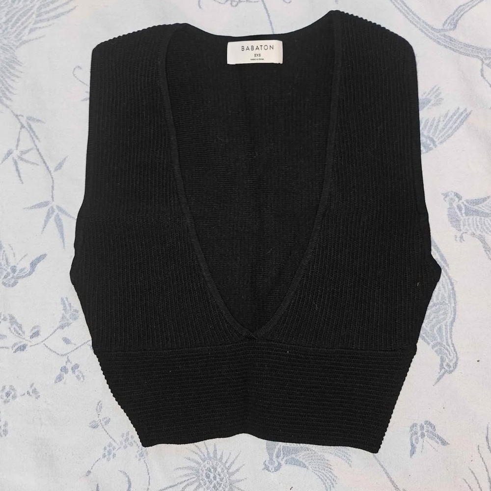 Babaton Black V-Neck Sweater